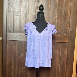 Knox Rose Purple Eyelet Blouse